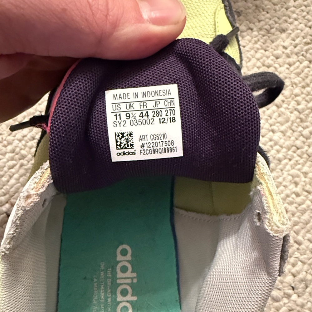 adidas Kids Neon Lime and Deep Purple Sneaker